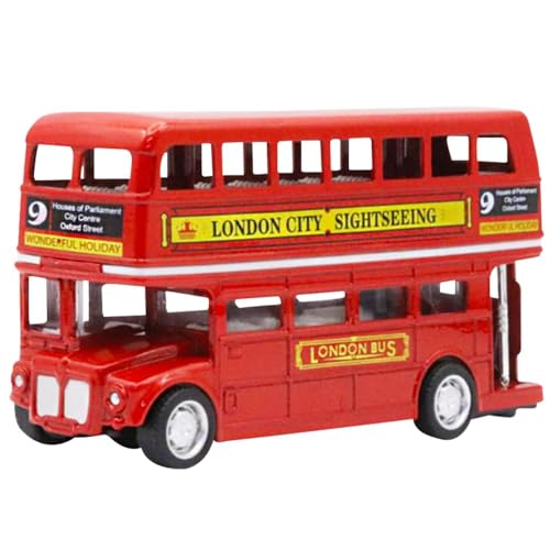 YGCHEN Mini Bus Modell London Rot Legierung Doppeldecker Bus Modell 1/64 Skala Spielzeugauto Miniaturmodelle Spielzeug Bus Ornament von YGCHEN