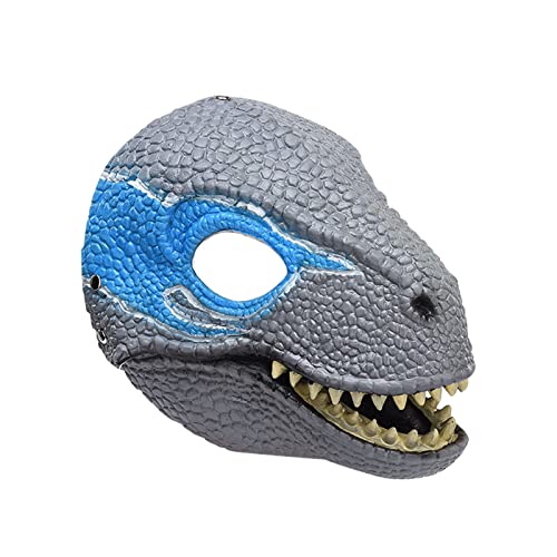 YGHQAP Dinosaurier-Maske, Kunststoff-Dino-Maske mit Beweglichem Kiefer, Fierce Tyrannosaurus Rex Dinosaurier-Maske, Karton, Rollenspiel-Kostümzubehör für Halloween, Zuhause, Party, (Blau) von YGHQAP