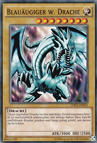 LDK2-DEK01 - Blauäugiger w. Drache - Common - Yugioh - Deutsch - 2. Auflage im Set mit Ultra Pro Toploader und Ultra Pro Schutzhülle (Klarsicht) von YGO