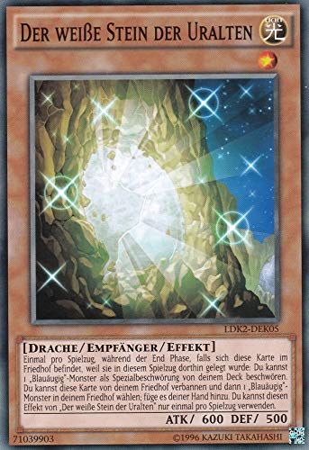 LDK2-DEK05 - Der weiße Stein der Uralten - Common - Yugioh - Deutsch - 2. Auflage im Set mit Ultra Pro Toploader und Ultra Pro Schutzhülle (Klarsicht) von YGO