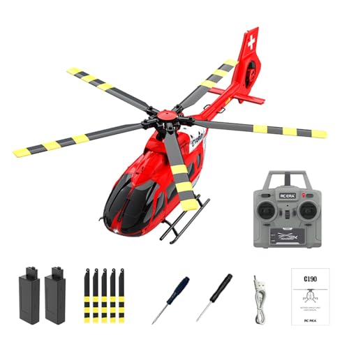 YGWXYYZJ RC Hubschrauber Spielzeug für Erwachsene, C123 1/36 EC135 Ferngesteuertes Helicopter 2.4G 6CH Einmotoriges Gyroskopisches Fluggerät Geschenk für Erwachsene und Jugendliche(Red) von YGWXYYZJ