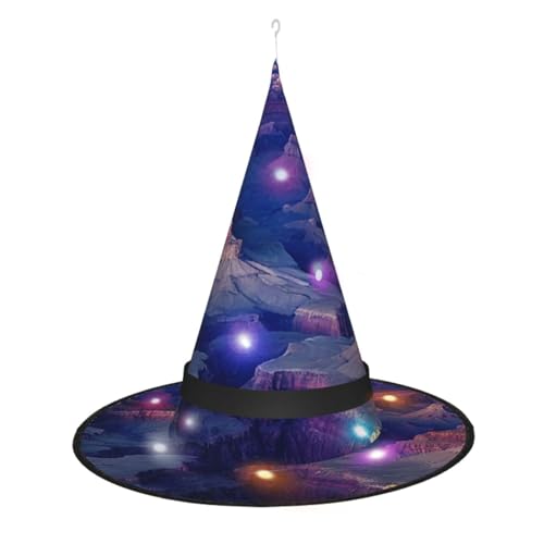 YGXDYDE Beauty Grand Canyon Print Hexenhut, Halloween Leuchtender Hexenhut, LED-beleuchteter Hexenhut mit 3 Beleuchtungsmodi, Innen- und Außenbereich, Garten, Terrasse, Party-Dekoration von YGXDYDE