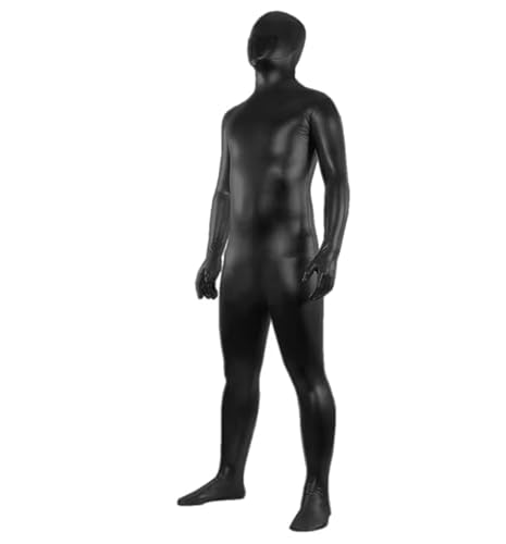 YGZHANYUANOKU Ganzkörperanzug für Herren, metallisch, Zentai-Party, Halloween, Ganzkörperanzug, Cosplay, Kostüme, Vinyl-Leder, Catsuit, personalisierbar, Schwarz, Größe L von YGZHANYUANOKU