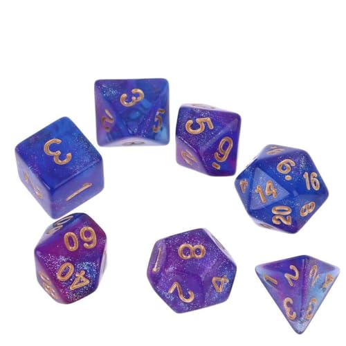 7 Stück D4-D20 Acryl Polyedrische Würfel 20-seitige Würfel Tischbrett Rollenspiel Für Party von YHAILI