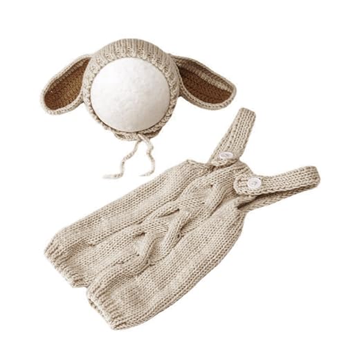 YHAILI Baby Foto Requisiten Kostüm Romper Kaninchen Neugeborene Foto Requisiten Fotografie Kleidung Strickoutfit 2pcs von YHAILI