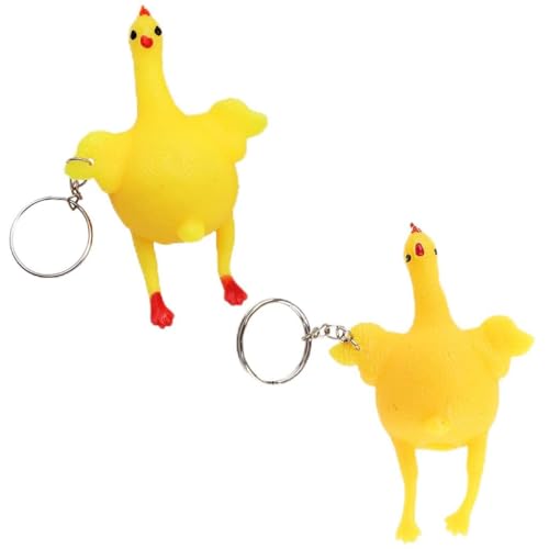 YHAILI Squeeze Chicken Spoof Leging Keychain Vent Dekompression Stress Relief Schlüsselanhänger Neuheit Langlebiges Spielzeug von YHAILI