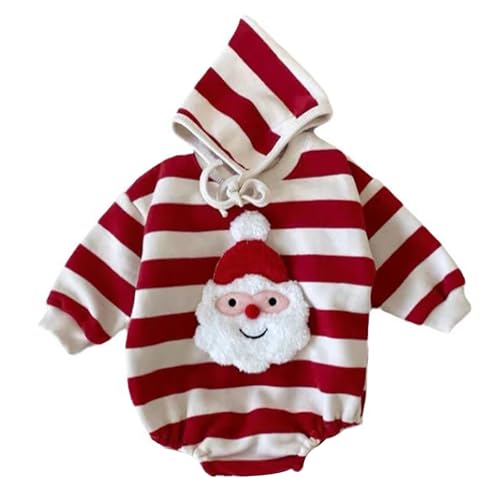 YHAVE-YHAVE Newborn Baby Jumpsuit, Hooded Long Sleeved Set, Red Christmas Costume von YHAVE-YHAVE