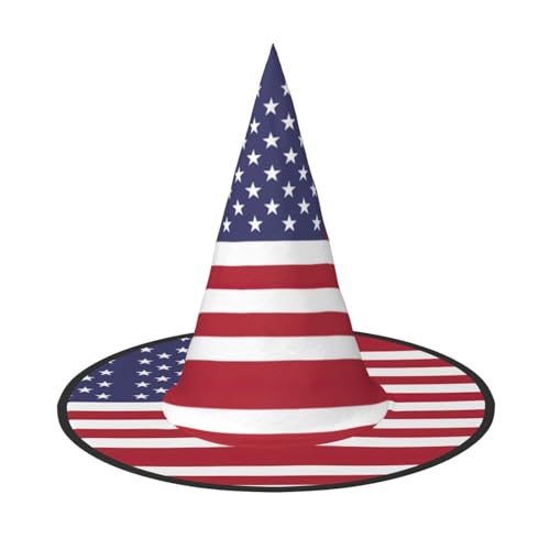 YHBLYKXP Amerikanische Flagge, verstellbarer Halloween-Hexenhut mit faltbarer Krempe, für Kostümparty, Karneval, Maskenball YHBLYKXP Amerikanische Flagge, verstellbarer Halloween-Hexenhut mit faltbarer Krempe, für Kostümparty, Karneval, Maskenball von YHBLYKXP