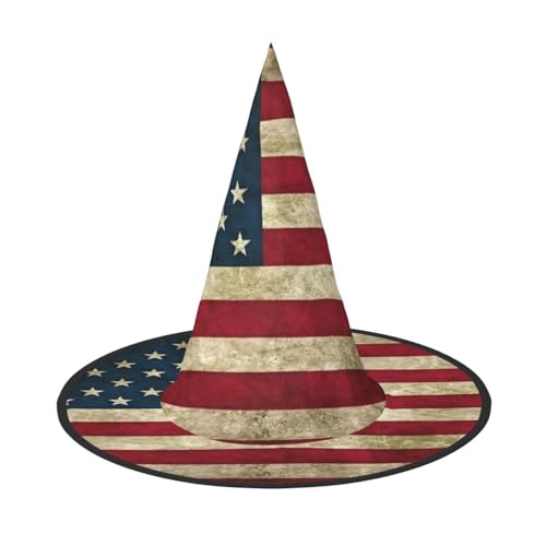 YHBLYKXP Amerikanische Flagge, verstellbarer Halloween-Hexenhut mit faltbarer Krempe, für Kostümparty, Karneval, Maskenball YHBLYKXP Amerikanische Flagge, verstellbarer Halloween-Hexenhut mit faltbarer Krempe, für Kostümparty, Karneval, Maskenball von YHBLYKXP