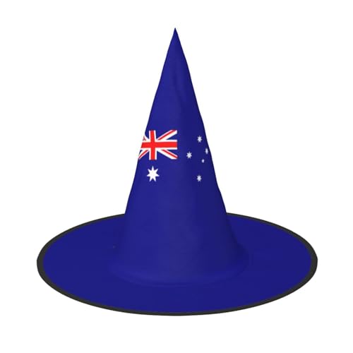 YHBLYKXP Australische Flagge, verstellbarer Halloween-Hexenhut mit faltbarer Krempe, für Kostümparty, Karneval, Maskenball YHBLYKXP Australische Flagge, verstellbarer Halloween-Hexenhut mit faltbarer Krempe, für Kostümparty, Karneval, Maskenball von YHBLYKXP