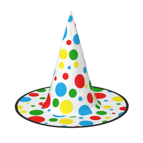 YHBLYKXP Bunte Polka Dots, verstellbarer Halloween-Hexenhut mit faltbarer Krempe, für Kostümparty, Karneval, Maskenball YHBLYKXP Bunte Polka Dots, verstellbarer Halloween-Hexenhut mit faltbarer Krempe, für Kostümparty, Karneval, Maskenball von YHBLYKXP