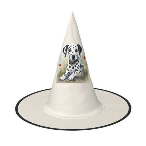 YHBLYKXP Dalmatiner verstellbarer Halloween-Hexenhut mit faltbarer Krempe für Kostümparty, Karneval, Maskenball YHBLYKXP Dalmatiner verstellbarer Halloween-Hexenhut mit faltbarer Krempe für Kostümparty, Karneval, Maskenball von YHBLYKXP