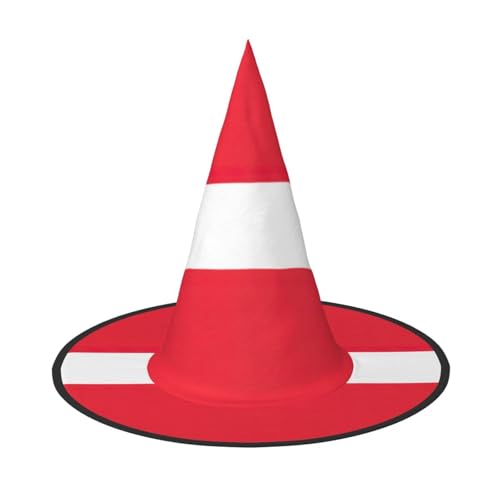 YHBLYKXP Hexenhut mit österreichischer Flagge, verstellbar, mit faltbarer Krempe, für Kostümparty, Karneval, Maskenball YHBLYKXP Hexenhut mit österreichischer Flagge, verstellbar, mit faltbarer Krempe, für Kostümparty, Karneval, Maskenball von YHBLYKXP