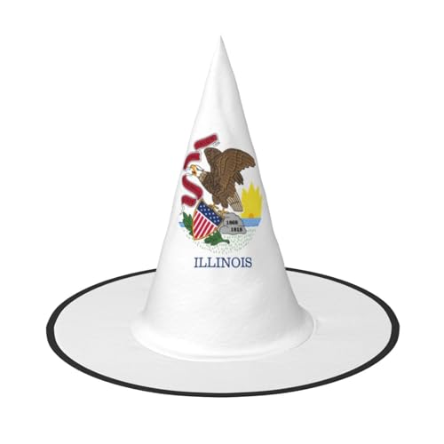 YHBLYKXP Illinois Staatsflagge, verstellbarer Halloween-Hexenhut mit faltbarer Krempe, für Kostümparty, Karneval, Maskenball YHBLYKXP Illinois Staatsflagge, verstellbarer Halloween-Hexenhut mit faltbarer Krempe, für Kostümparty, Karneval, Maskenball von YHBLYKXP