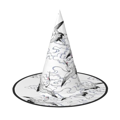 YHBLYKXP Japanischer Kranich, verstellbarer Halloween-Hexenhut mit faltbarer Krempe, für Kostümparty, Karneval, Maskenball YHBLYKXP Japanischer Kranich, verstellbarer Halloween-Hexenhut mit faltbarer Krempe, für Kostümparty, Karneval, Maskenball von YHBLYKXP