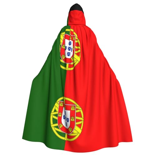 YHBLYKXP Kapuzenumhang mit portugiesischer Flagge, für Erwachsene, für Partys, Karneval, Cosplay, Kostüme, Bühnenaufführungen, Events von YHBLYKXP