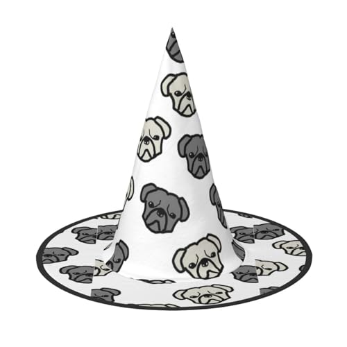 YHBLYKXP Merican Dog Head Verstellbarer Halloween-Hexenhut mit faltbarer Krempe für Kostümparty, Karneval, Maskenball YHBLYKXP Merican Dog Head Verstellbarer Halloween-Hexenhut mit faltbarer Krempe für Kostümparty, Karneval, Maskenball von YHBLYKXP