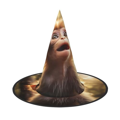 YHBLYKXP Niedlicher Affe, verstellbarer Halloween-Hexenhut mit faltbarer Krempe, für Kostümparty, Karneval, Maskenball YHBLYKXP Niedlicher Affe, verstellbarer Halloween-Hexenhut mit faltbarer Krempe, für Kostümparty, Karneval, Maskenball von YHBLYKXP