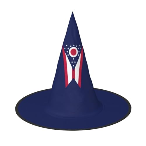 YHBLYKXP Ohio Staatsflagge, verstellbarer Halloween-Hexenhut mit faltbarer Krempe, für Kostümparty, Karneval, Maskenball YHBLYKXP Ohio Staatsflagge, verstellbarer Halloween-Hexenhut mit faltbarer Krempe, für Kostümparty, Karneval, Maskenball von YHBLYKXP