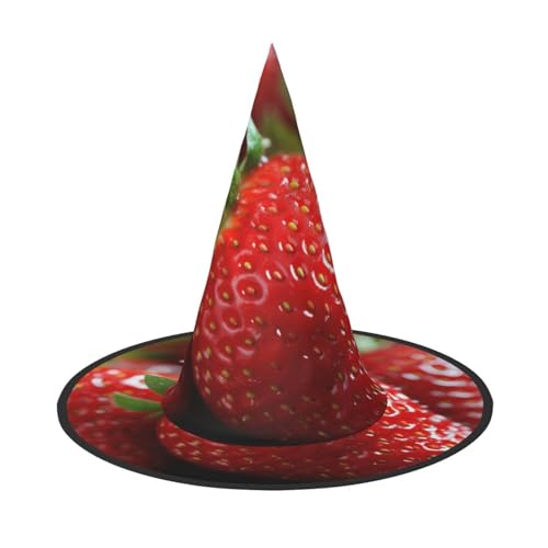 YHBLYKXP Rote Erdbeerfrucht, verstellbarer Halloween-Hexenhut mit faltbarer Krempe, für Kostümparty, Karneval, Maskenball YHBLYKXP Rote Erdbeerfrucht, verstellbarer Halloween-Hexenhut mit faltbarer Krempe, für Kostümparty, Karneval, Maskenball von YHBLYKXP