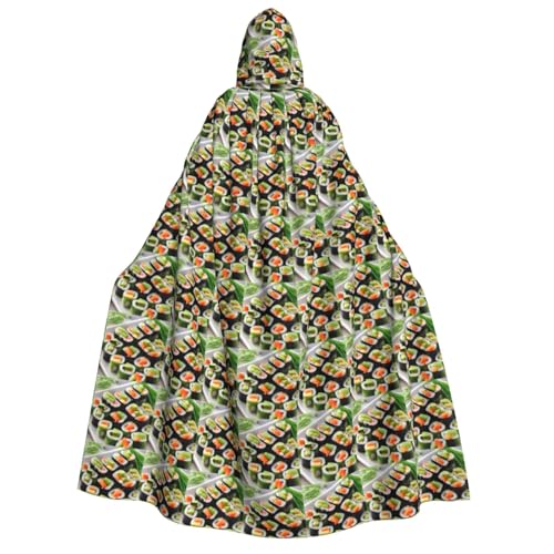 YHBLYKXP Sushi Dill Pickles Print Adult Party Decoration Cape, Hooded Cloak, Rollenspiel Cloak, Festival Cloak von YHBLYKXP