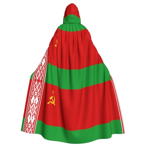 YHBLYKXP Umhang mit Kapuze für Erwachsene, Motiv: Flagge von Belarus, für Partys, Karneval, Cosplay, Kostüme, Bühnenaufführungen, Events von YHBLYKXP