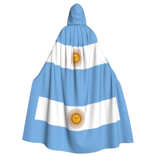 YHBLYKXP Umhang mit argentinischer Flagge für Erwachsene, mit Kapuze, Umhang für Partys, Karneval, Cosplay, Kostüme, Bühnenaufführungen, Events von YHBLYKXP