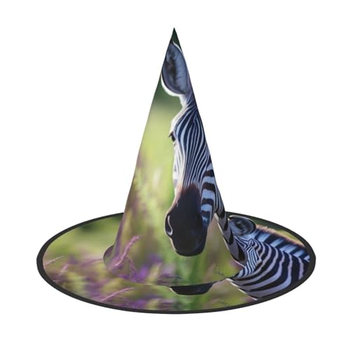 YHBLYKXP Verstellbarer Halloween-Hexenhut mit faltbarer Krempe, Zebrastreifen, für Kostümpartys, Karneval, Maskenball YHBLYKXP Verstellbarer Halloween-Hexenhut mit faltbarer Krempe, Zebrastreifen, für Kostümpartys, Karneval, Maskenball von YHBLYKXP