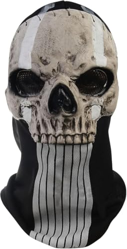 YHHIRCH Maske Totenkopf Vollmaske Halloween Maske Cosplay Schädel Maske Erwachsene Gruseliger Vollkopf 3D Skelett Helm aus Naturlatex für Cosplay Halloween Party Schädel Kopfbedeckung (A) von YHHIRCH