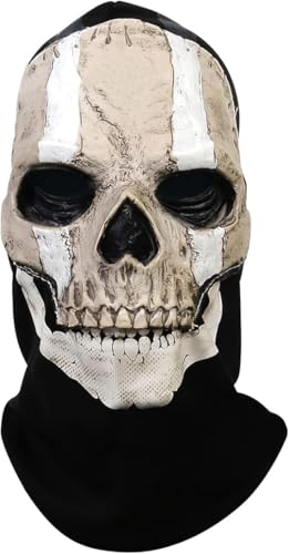 YHHIRCH Maske Totenkopf Vollmaske Halloween Maske Cosplay Schädel Maske Erwachsene Gruseliger Vollkopf 3D Skelett Helm aus Naturlatex für Cosplay Halloween Party Schädel Kopfbedeckung (C) von YHHIRCH