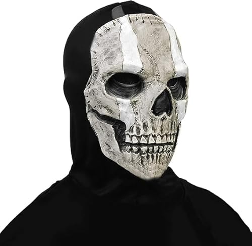 YHHIRCH Maske Totenkopf Vollmaske Halloween Maske Cosplay Schädel Maske Erwachsene Gruseliger Vollkopf 3D Skelett Helm aus Naturlatex für Cosplay Halloween Party Schädel Kopfbedeckung (D) von YHHIRCH