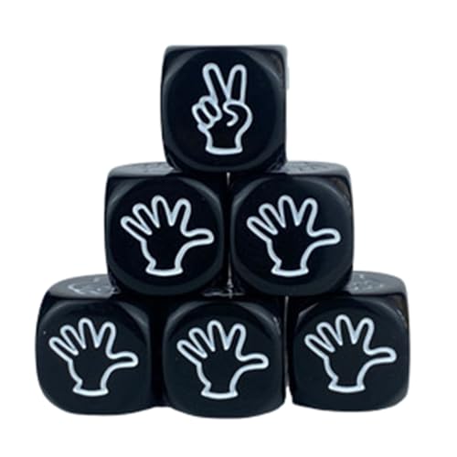 10 interaktive Fingerspiel-Würfel, Acryl, Steinpapier, Scherenspielwürfel, 6-seitig, 20 mm, für Familienunterhaltung, 6-seitige Acrylwürfel von YIAGXIVG