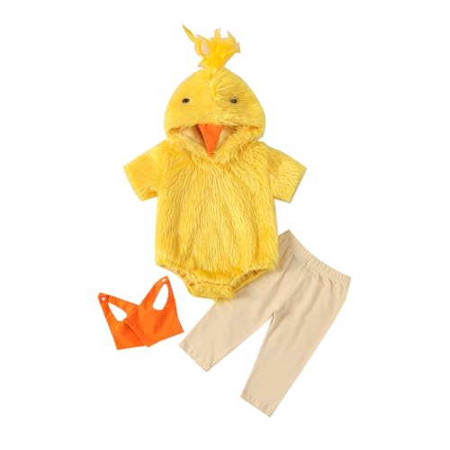 YIGEBAG Baby Osterhasen Outfit, Neugeborenes Säugling Hühnchen Romper Set Kleinkind, Ostern Karotten Drucke Bodysuits, Ostereier Baby Photoshoot Outfits für 0-2 Jahre von YIGEBAG