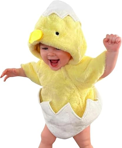 YIGEBAG Baby Osterhasen Outfit, Neugeborenes Säugling Hühnchen Romper Set Kleinkind, Ostern Karotten Drucke Bodysuits, Ostereier Baby Photoshoot Outfits für 0-2 Jahre von YIGEBAG