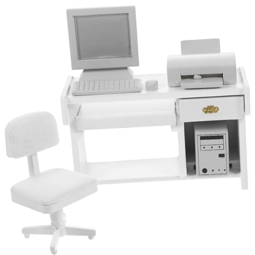 YIGZYCN Realistische 1/12 Arbeitsstation Modell Möbel Büro Stuhl Drucker Miniatur Dekorative Gegenstände Puppenhaus Zubehör Miniatur Office Desk Accessoires YIGZYCN Realistische 1/12 Arbeitsstation Modell Möbel Büro Stuhl Drucker Miniatur Dekorative Gegenstände Puppenhaus Zubehör Miniatur Office Desk Accessoires von YIGZYCN