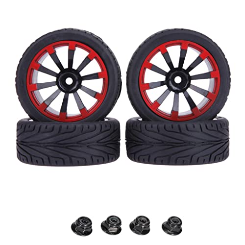 YIGZYCN 4PCS 2 5'' R/C Gummi Beadlock Rad Reifen Rad Für Felge All Terrain Kompatibel Hohe Griffigkeit Von 1:10 Fernbedienung Redcat D von YIGZYCN