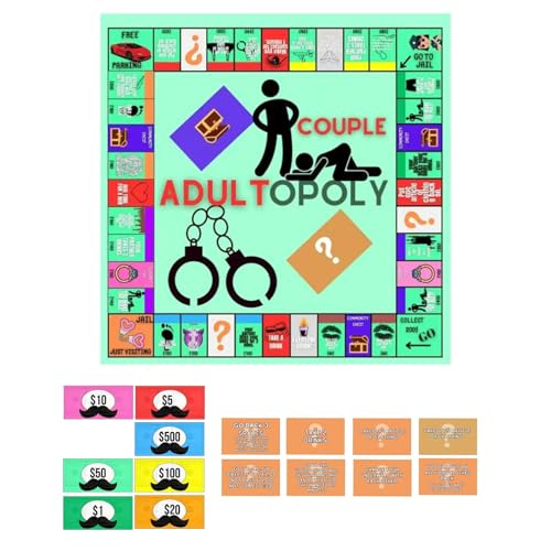 YIGZYCN Adultopoly Brettspiel Für Paare. Fesselndes Opoly Kartenspiel Für Verabredungsaktivitäten Für Paare Mit Freundinnen Und Freunden von YIGZYCN