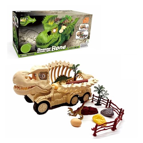 YIGZYCN Interaktives Spielzeug Für Kleinkinder Dinosaurier Transportspielzeug LKW Jungen Und Mädchen Leichte Musik Frühes Pädagogisches Spielzeug Tolles Geschenk Für Kinder von YIGZYCN