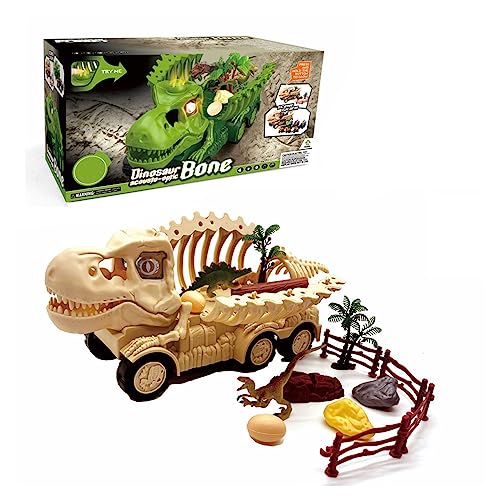 YIGZYCN Interaktives Spielzeug Für Kleinkinder Dinosaurier Transportspielzeug LKW Jungen Und Mädchen Leichte Musik Frühes Pädagogisches Spielzeug Tolles Geschenk Für Kinder von YIGZYCN