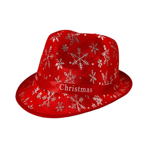 YIGZYCN Jazzy Weihnachtshut, Unisex, Cosplay-Kostüm, schimmernder Druck, Partyhut, Bühnenrequisiten, Hut, Party-Requisiten, Hut, Festival, Kopfbedeckung von YIGZYCN