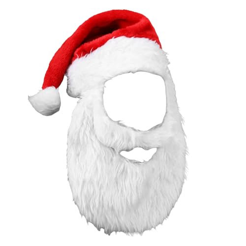 YIGZYCN Weihnachtsfeiertags Accessoires Weißer Weihnachtsmann Bart Schnurrbart Mit Weihnachten Cosplay Anzieh Requisiten Geschenke von YIGZYCN