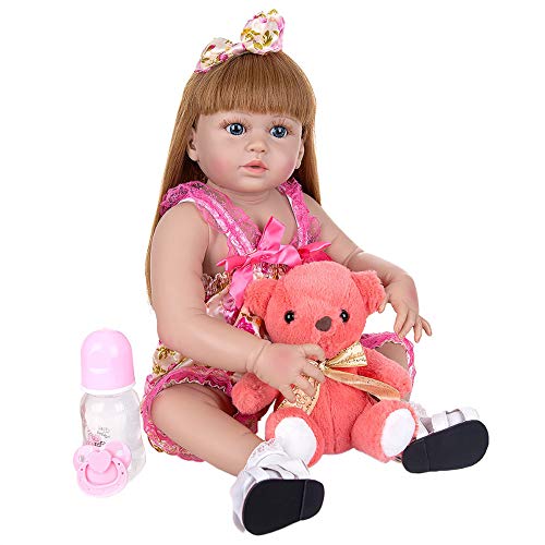 YIHANGG 22 Zoll Vollsilikon 55cm Reborn Baby Mädchen Puppe Pädagogische DIY Neugeborene Babypuppen Kleinkind Spielzeug Geschenk Zum Kind Geburtstag von YIHANGG