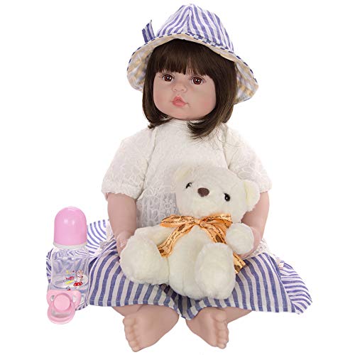 YIHANGG 24 Zoll Echte Baby Wiedergeborene Kleinkindpuppe 60 cm Weiches Silikon Vinyl Realistische Prinzessin Mädchen Dress Up Puppen Kind Geburtstag Weihnachten von YIHANGG