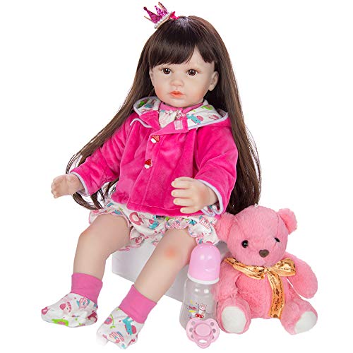 YIHANGG 24 Zoll Elegante Prinzessin Reborn Baby Girl Puppe 60 cm Weichen Vinyl Stoff Körper Schöne Bebe Kleinkind Kinder Best Playmate von YIHANGG