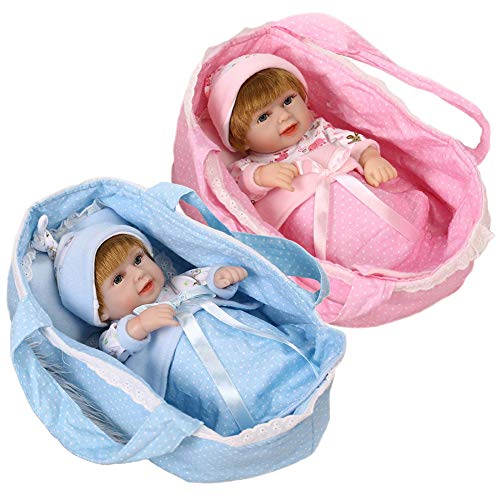 YIHANGG 26cm Mini Bebe Reborn Puppe Weiches Silikon Vinyl Junge Puppe Babyspiel Hausspielzeug Bad Spielkamerad Puppe Kinder Geburtstagsgeschenke,Twin von YIHANGG