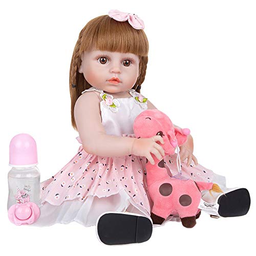 YIHANGG 48CM Lebensechte Babypuppen DIY Reborn Babys Mädchen Lange Haare Volles Silikon Wiedergeborene Kleinkindpuppen Bebe Spielzeug Geschenke Für Kinder Geburtstag Xams von YIHANGG