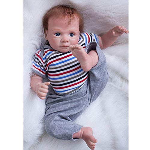 YIHANGG 50cm Reborn Baby Doll Weiches Silikon Vinyl Lebensechte Kleinkind Baby Doll Jungen Und Mädchen Spielzeug Neugeborene Puppe Mit Gratis Magnet Schnuller von YIHANGG