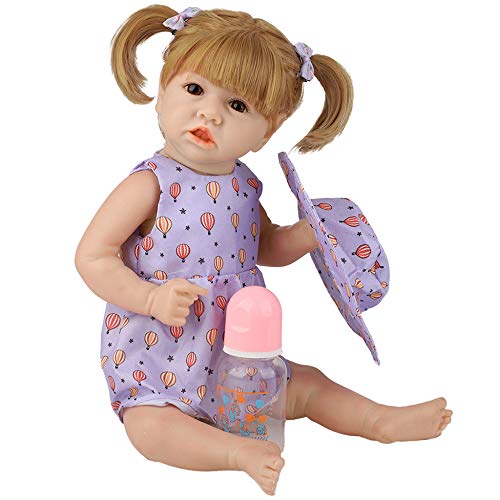 YIHANGG 50cm Reborn Kleinkindpuppen Mädchen Lebensechte Bebe Puppe Weiches Silikon Neugeborenes Wiedergeborenes Baby Für Kinder Spielzeug Geschenk von YIHANGG