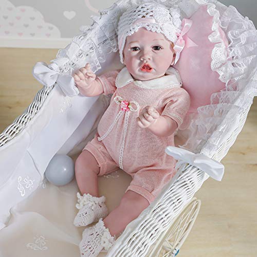 YIHANGG 55CM Handgemachte Reborn Babypuppe Mädchen Lebensechte Kleinkind Reborn Puppen Detaillierte Malerei Sammlerstück Bebe,Soft Body von YIHANGG