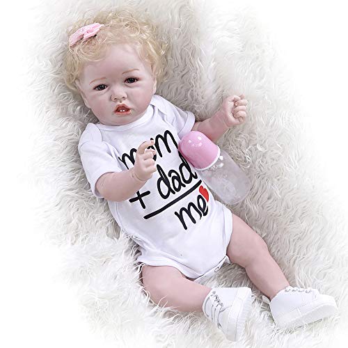 YIHANGG 56CM Neugeborene Puppe Kann Weiches Ganzkörpersilikon Baden 100% Handgefertigte Detaillierte Malerei Sammlerstücke Reborn Baby Doll von YIHANGG